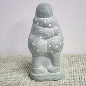 Isabel Bloom Signed People Figurine 1999 Cast Stone Winter Decor
